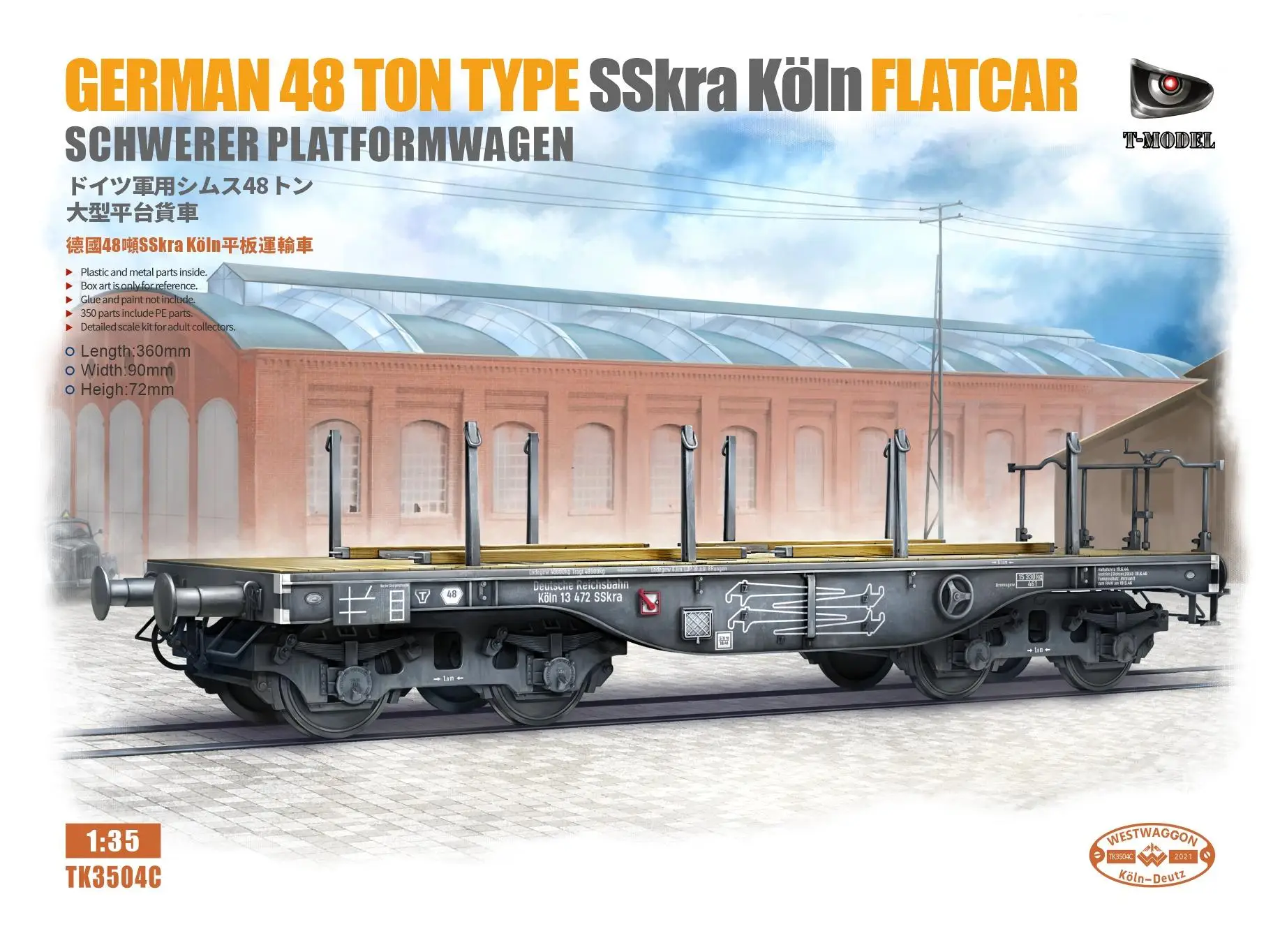 T-MODEL TK-3504C 1/35 SSkra Koln German 48-ton flatbed truck 1/35