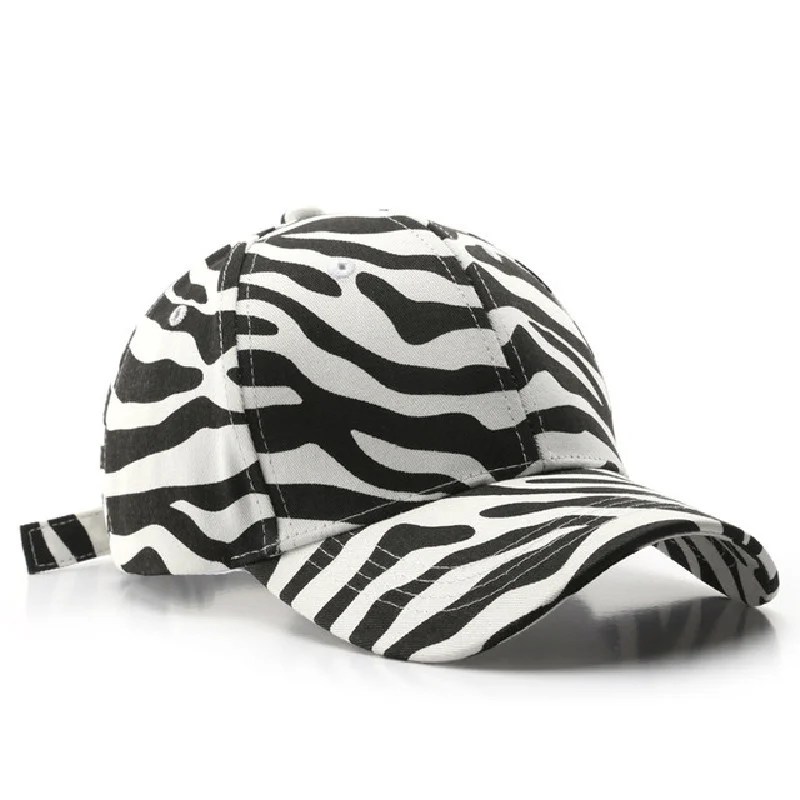 Baseball Cap Snapback Streetwear HipHop Sports Caps Cotton Zebra Stripe  Casual Sun Visor Trucker Hat Retro Bone Dropshiping