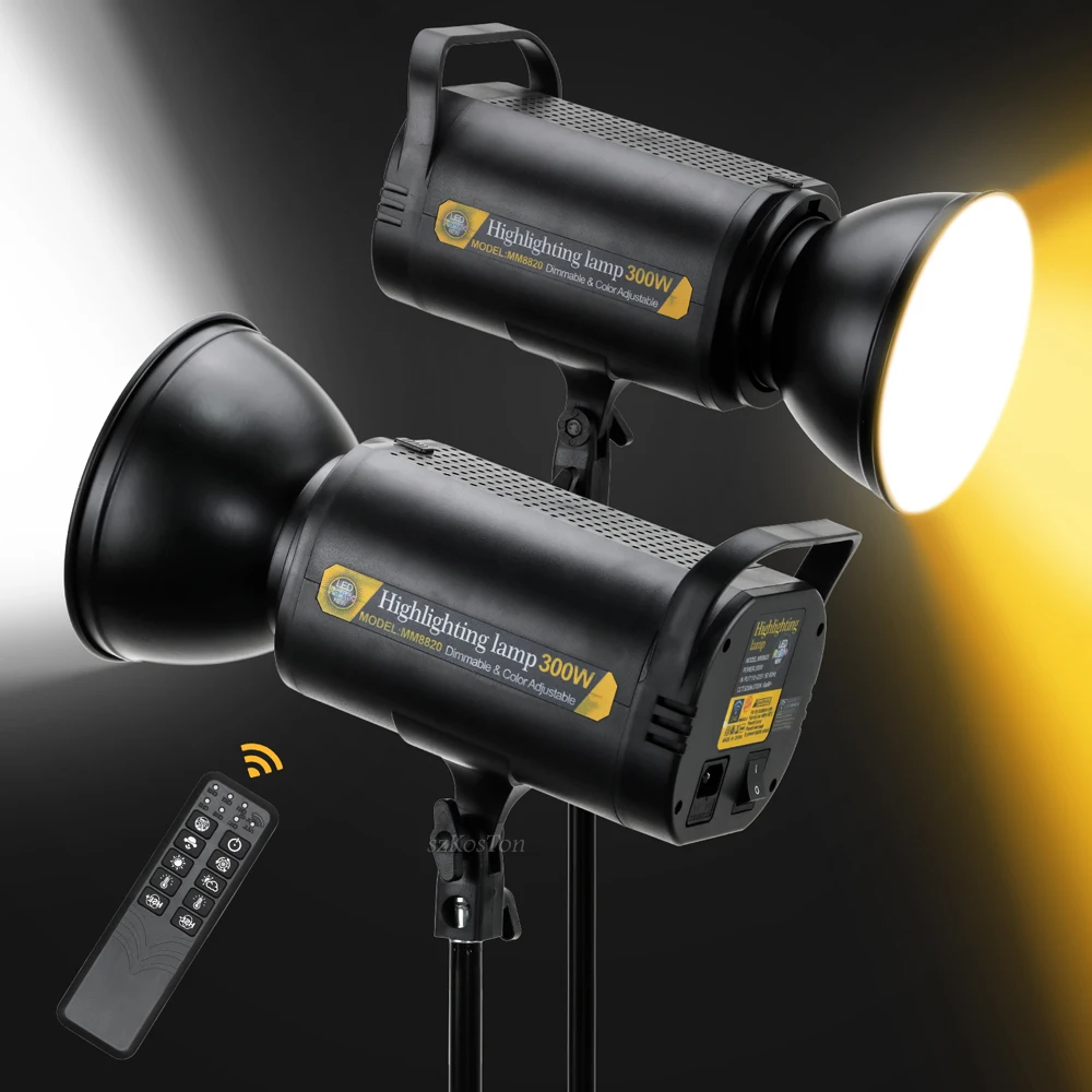 Luz LED COB para vídeo, iluminación de fotografía, 3200K-5700K CRI, con controlador inalámbrico para Youtube, maquillaje, VK, transmisión en vivo,