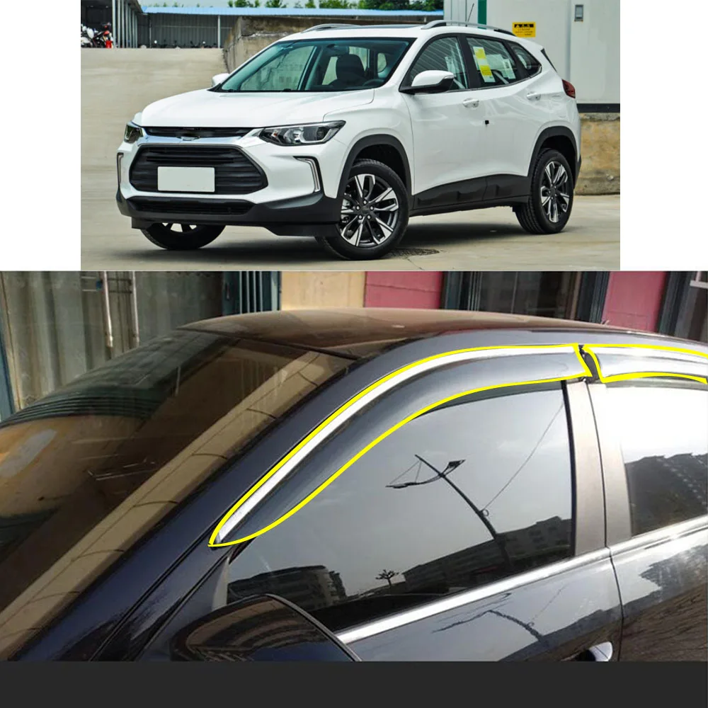 

Car Body Styling Sticker Plastic Window Glass Wind Visor Rain/Sun Guard Vent For Chevrolet Trax Tracker 2019 2020 2021 2022