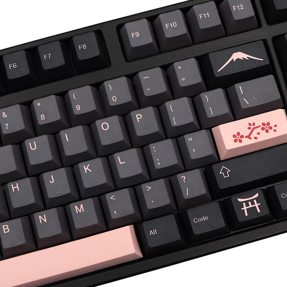 GMK-KEY Night Sakura Keycap pbt Japanese Keycaps For dz60/RK61/64/gk61/68/75/84/87/96/980/104/108 Mechanical Keyboard gmk Keycap