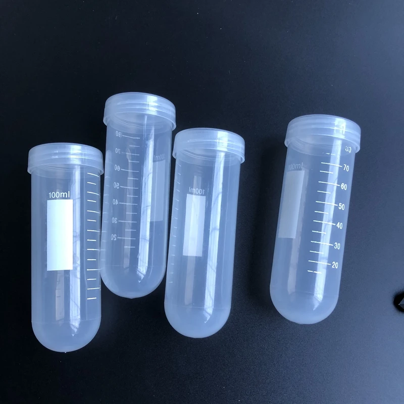 12pcs 100ml Plastic Centrifuge Tube with Scale Line Sample Tube with Screw Cover Cap use in PCR Analysis