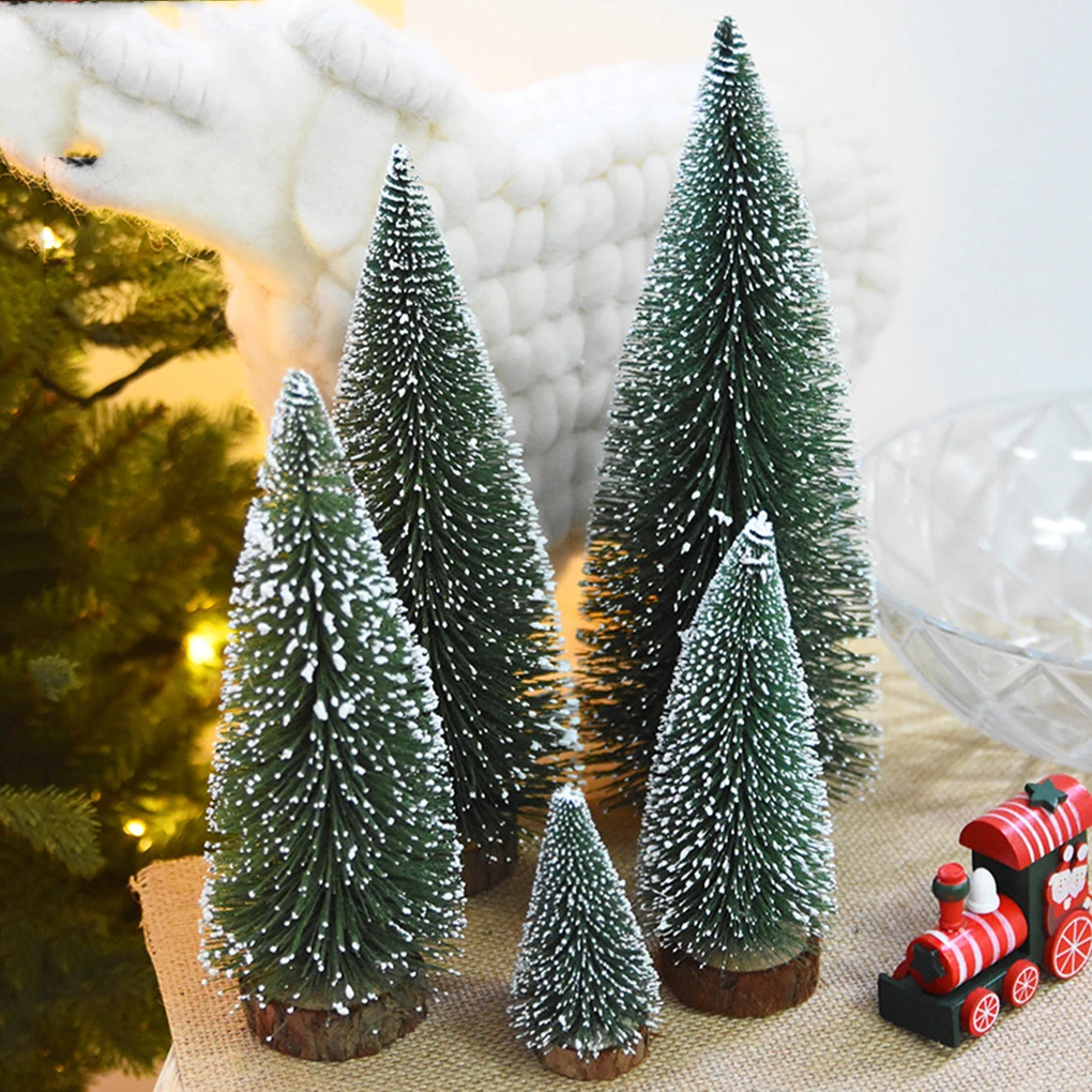 2022 Mini Pine Christmas Tree Artificial Tabletop Decorations Festival Plastic Miniature Trees New Year Decorations for Xmas