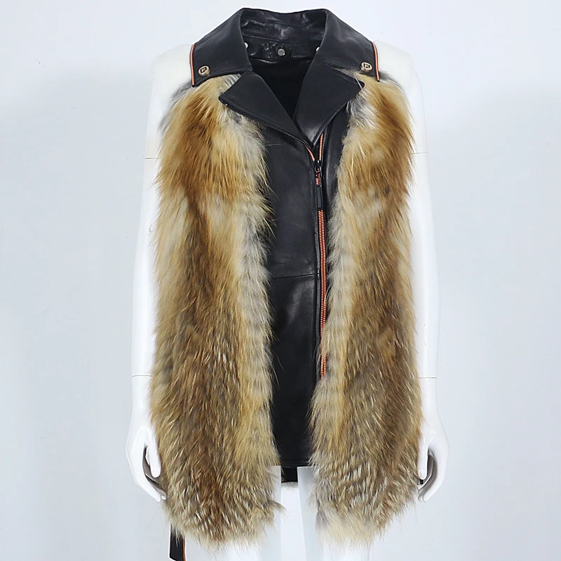 MENINA BONITA 2022 Real Fur Coat Winter Jacket Women Natural Fox Fur Real Sheepskin Leather Thick Warm Outerwear Streetwear