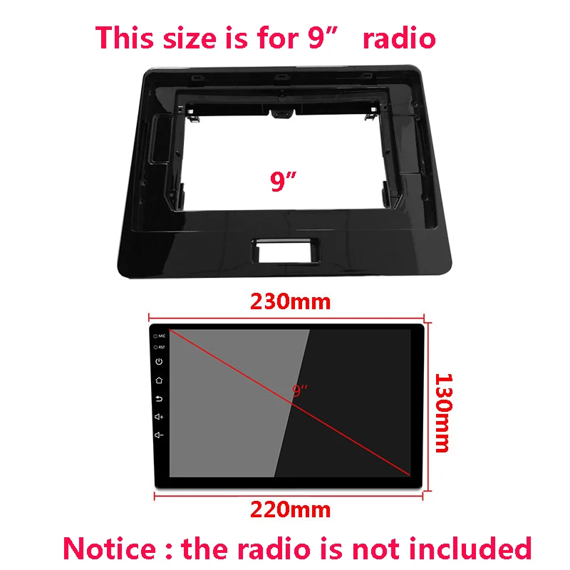 9/10 Inch Car Radio Dashboard Fascia For Suzuki Wagon-R 2018+ Auto Stereo Panel Mounting Bezel Faceplate Frame Dash Kit