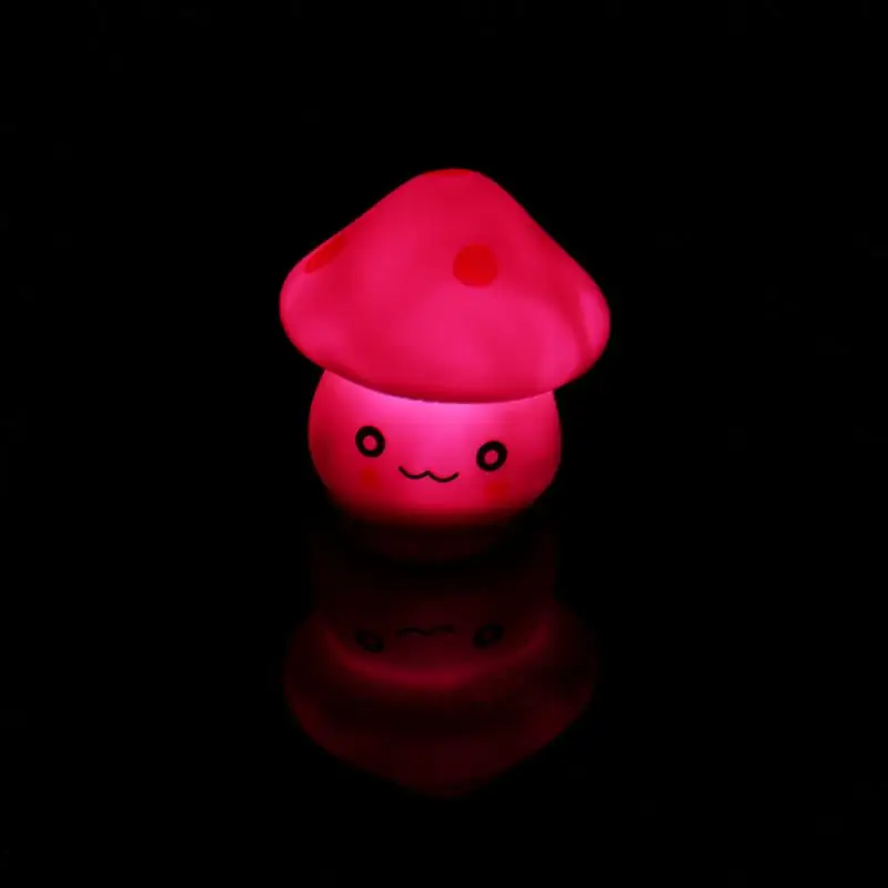 1pc Mushroom Lamp Cute Mini Soft Color Changing LED Night Lights  Baby  Sleeping Bedroom Decoration Luminous Toy Gift