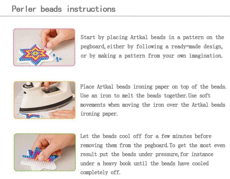 Diyおもちゃ用の5ピース鉄製紙再利用可能な耐熱性〜ハマビーズ、ヒューズビーズ〜何でも作る