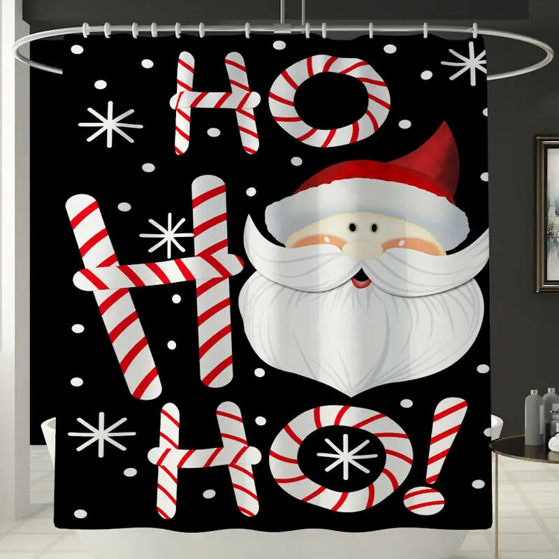 Christmas Toilet Seat Cover Shower Curtain Flannel Mat Home Decor Bathroom Supplies Bathroom Products