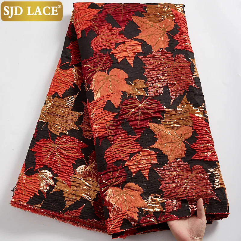 SJD LACE 2024 Latest French Brocade Lace Fabric High Quality African Lace Fabric Embroidery Jacquard Tissue For Wedding SewA2100