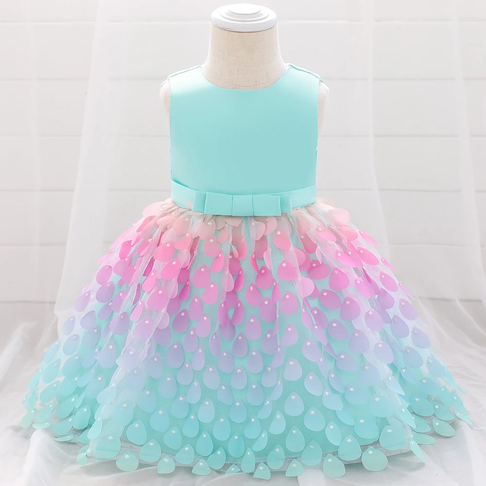 Mermaid Baby Girls Summer Dress Infant Baby 1 Year Birthday Princess Party Dresses For Girl Wedding Prom Gown Toddler Clothes