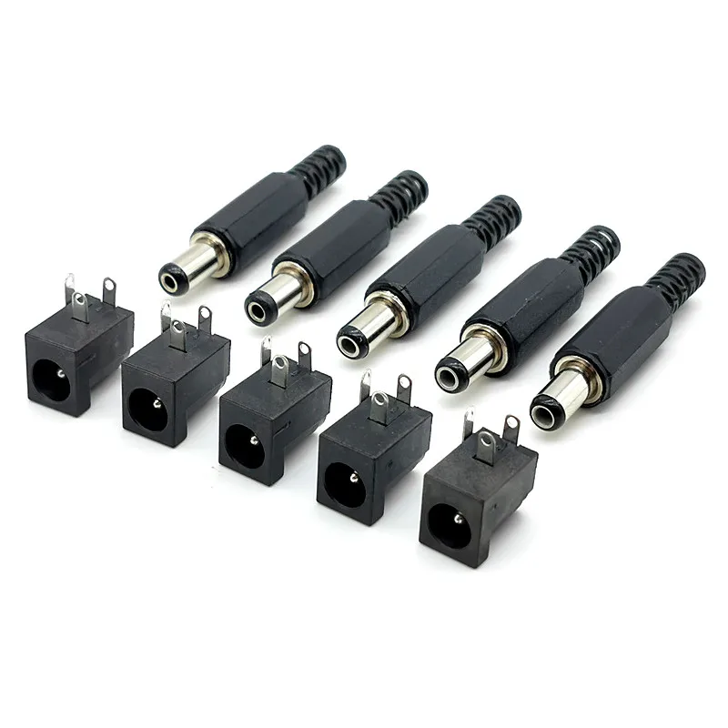 DC-005 5.5x2.1mm 12V 3A 플라스틱 남성 플러그 + 여성 소켓 패널 마운트 잭 DC 전원 커넥터 실용성과 내구성 분석