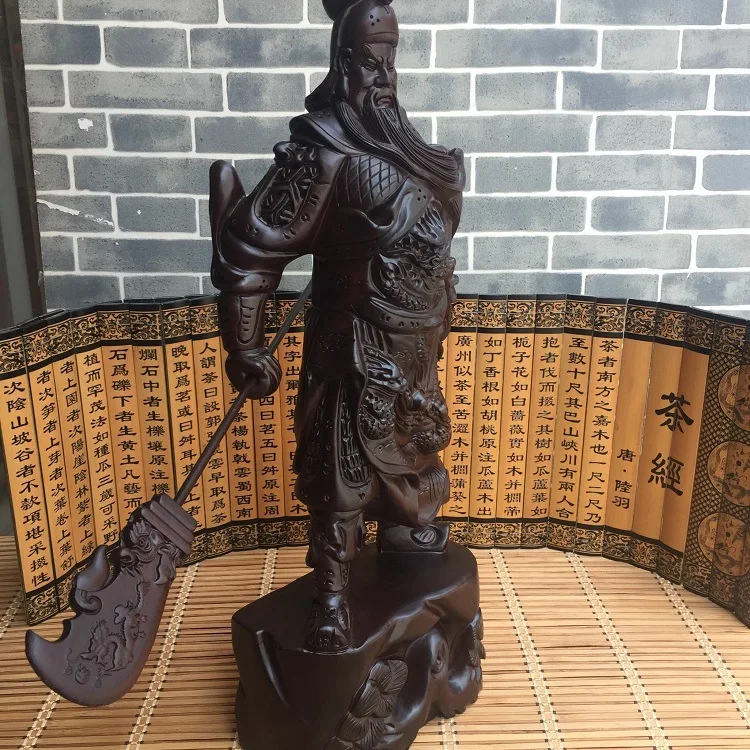 Black Sandalwood Carving Guangong Buddha Statue Decoration Family Living Room Desk Decoration Mahogany Handicraft