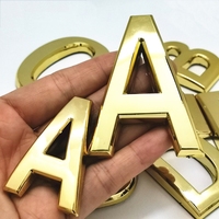 Door Plate 5CM House Numbers 7CM  A-Z Modern Letters Sticker Silver/Gold/Red Copper Plaque Hotel Address Digits Sign ABS Plastic