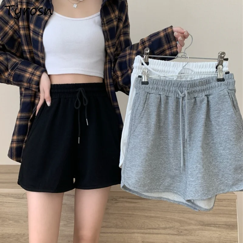 

Women Shorts Solid Joggers Elastic High Waist Cozy Femme Ulzzang Streetwear Trousers Loose Running Casual All-match Simplicity