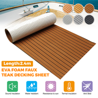 8 Styles 2400mm Self-Adhesive EVA Foam Decking Sheet Faux Teak Synthetic Boat Marine Flooring Accessories Brown Gray Striped