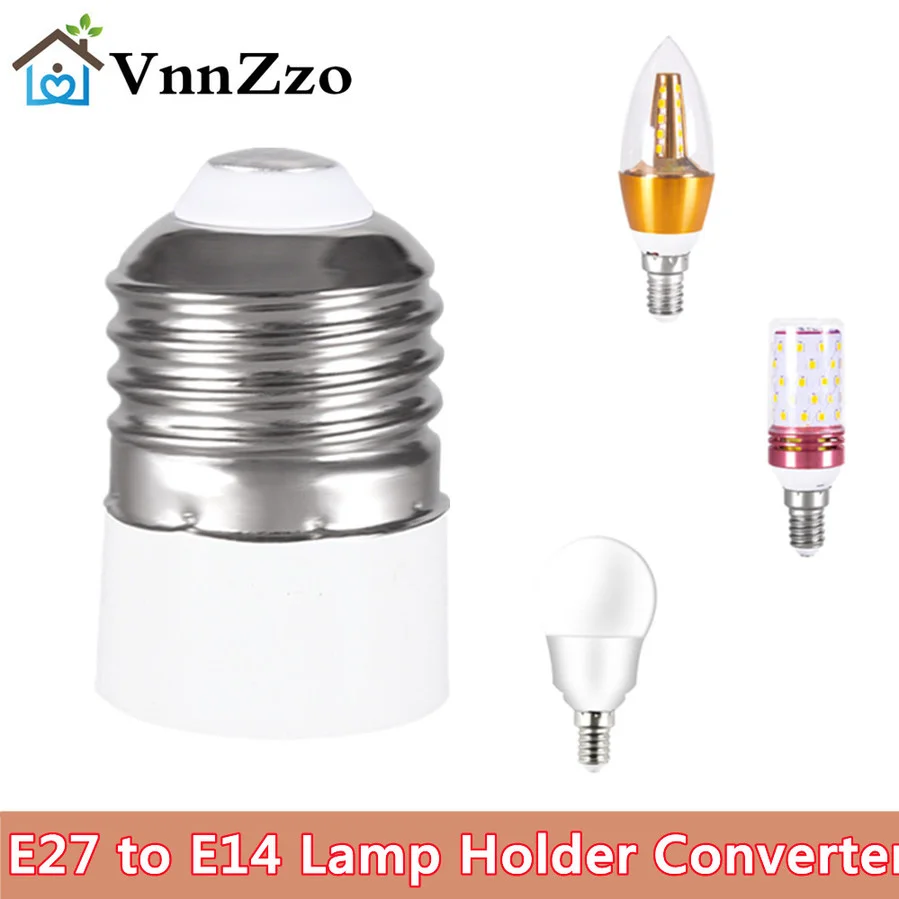 E27 to E14 Lamp Holder Converter E14 Lamp Socket Adapter E27 Lamp Base Fireproof Material Screw Mouth Lamp Socket Changer