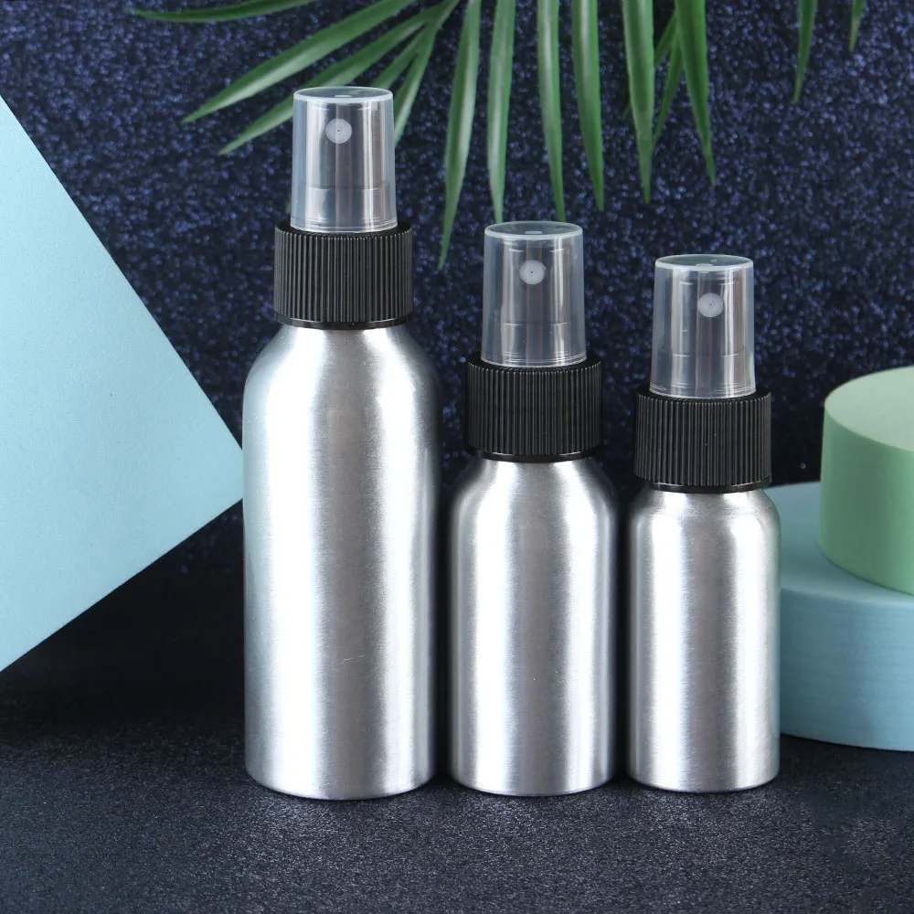 30/50/100ML Aluminum Spray Bottle Refillable Perfume Portable Empty Container Travel Cosmetic Sprayer Atomizer Silver