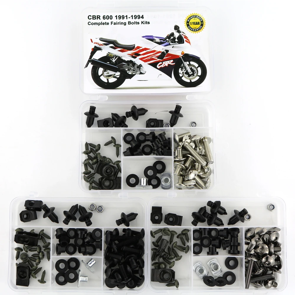 Fit For Honda CBR600 1991 1992 1993 1994 Motorcycle Complete Full Fairing Bolts Kit Speed Nut Clips Screw Steel