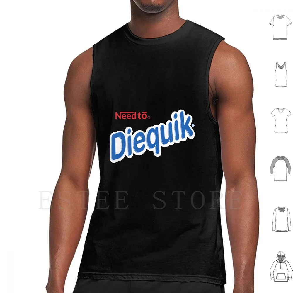 Need To Diequik Tank Tops Vest Sleeveless Nesquik Parody Need Diequik Depression Sad Harakiri Suicide Negative Fun Joke