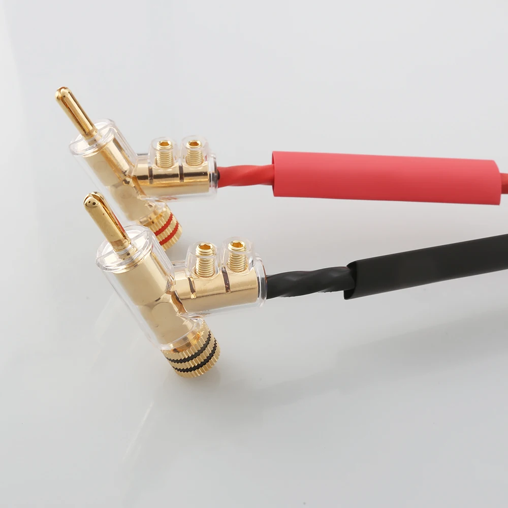 4pieces Audiocrast Gold Plated Self-Locking Speaker Cable Banana Plug Connector Audio Amplifier Y-Shaped Gun Type Banana Adapter