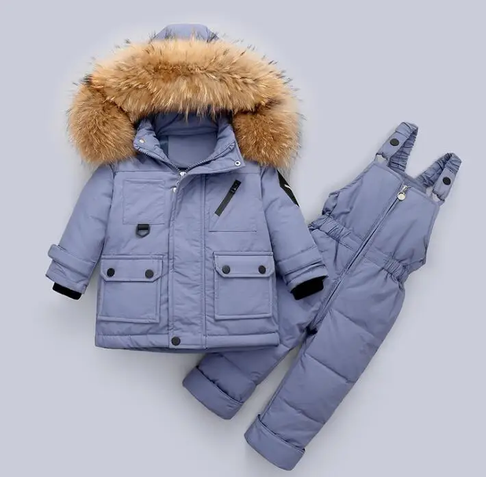 Children's 2021 Fashion Jacket Girl Warm Hooded Coat Natural Clothing Cotton Winter Coat 90% Duck Down Long Jacket for Children