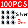 100 piezas de 3 mm plateadas
