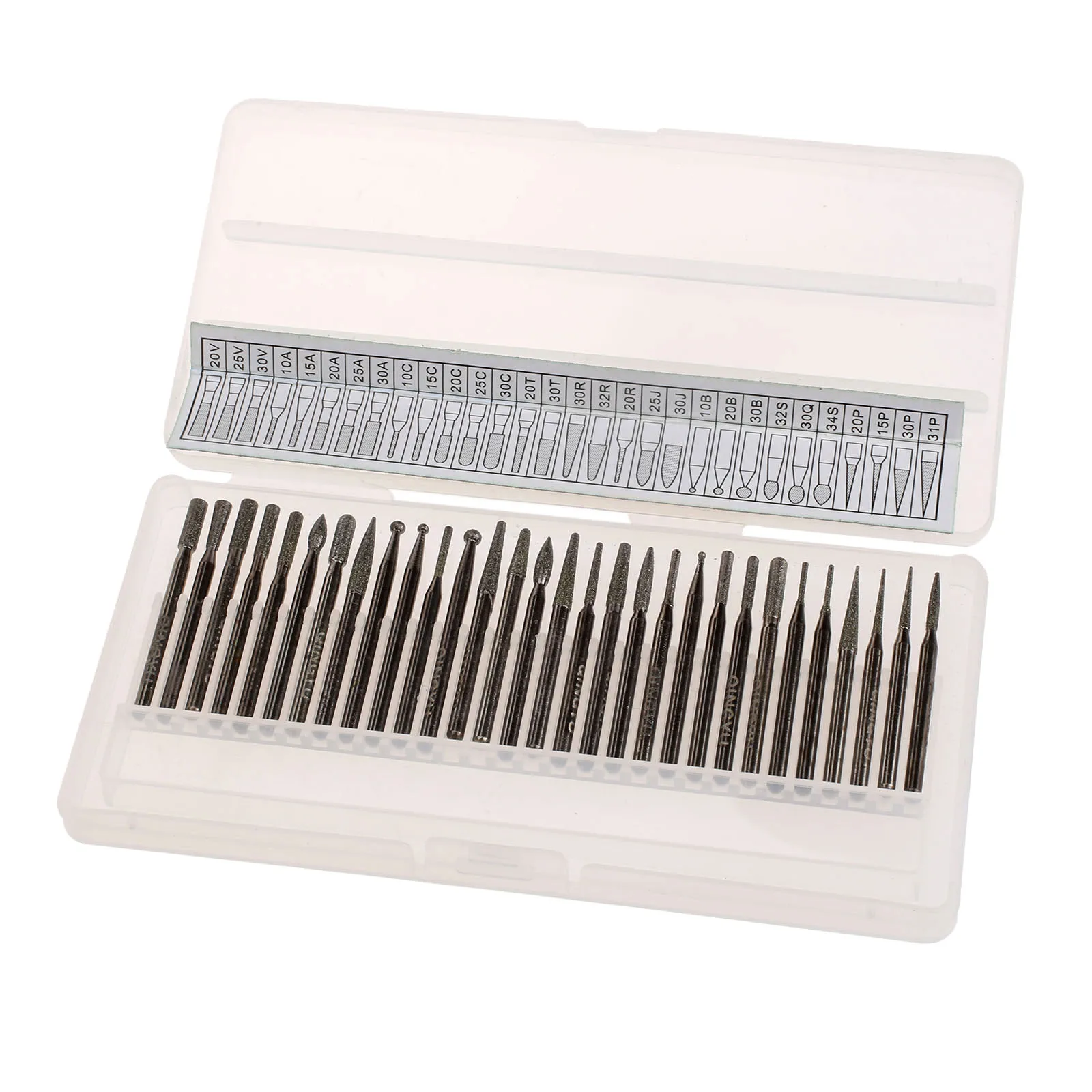 Cabezal de pulido de diamante, rebabas para herramienta rotativa Dremel, accesorios de pulido, 30 piezas