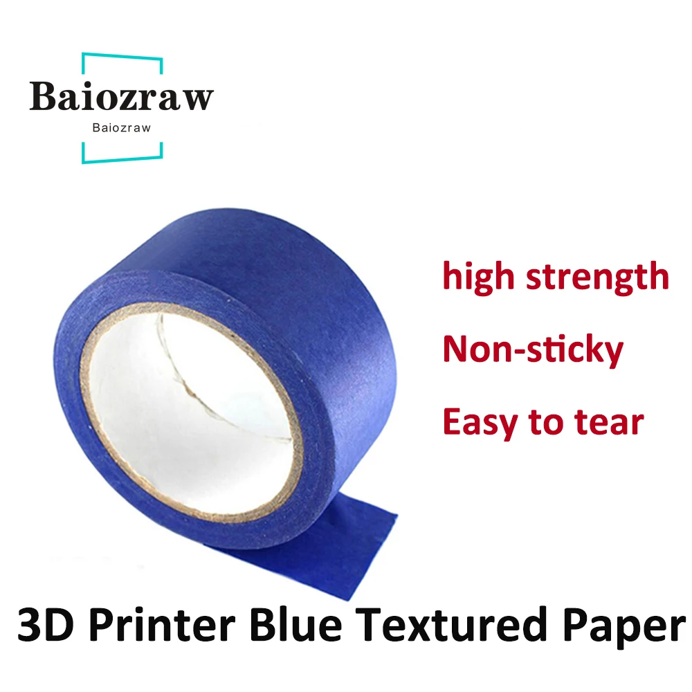 Fita adesiva resistente de alta temperatura 48mm x 30m fita de máscara 1 pces papel de máscara azul da plataforma da impressora 3d