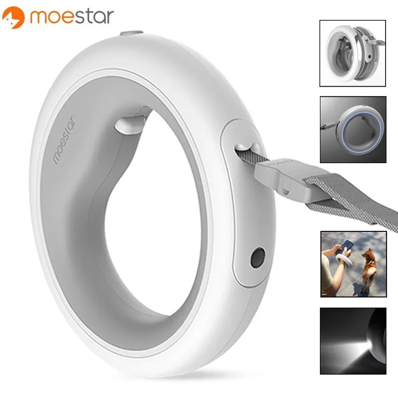 

Updated MOESTAR Retractable Pet Leash Ring Flexible 3.0m Dog Traction Rope Pet Collar LED Night Light Walk Out Rope