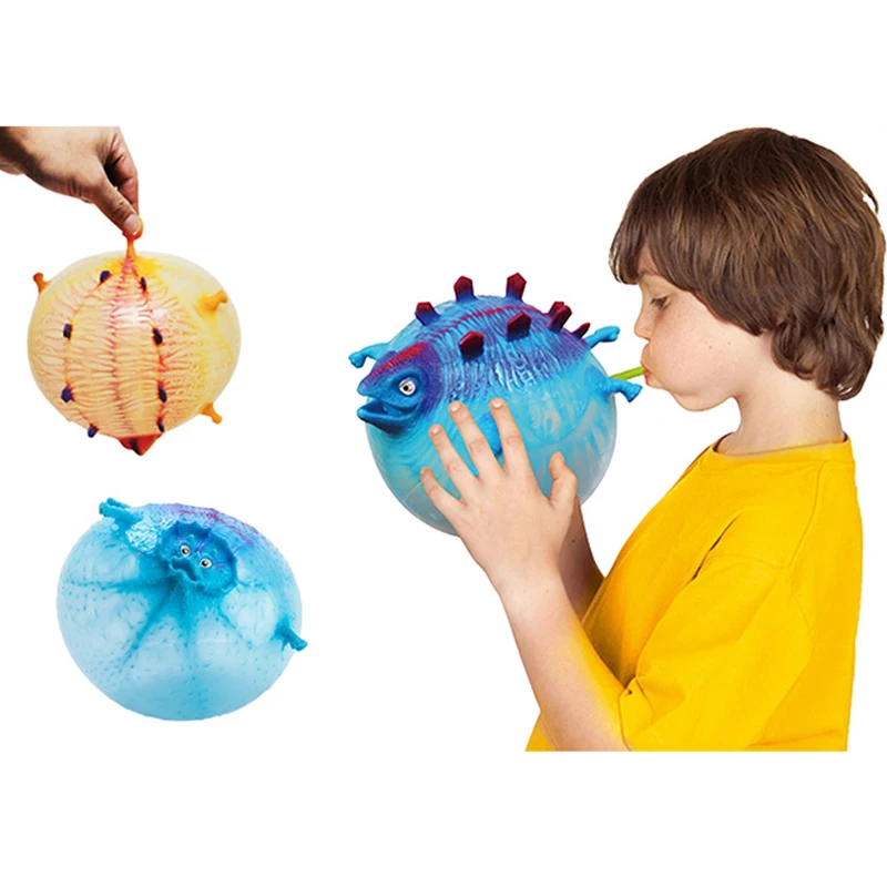 1Pc Creative Strange Tpr Can Inflate Animal Squeeze Ball Inflatable Dinosaur Bubble Ball Children Gift Toy