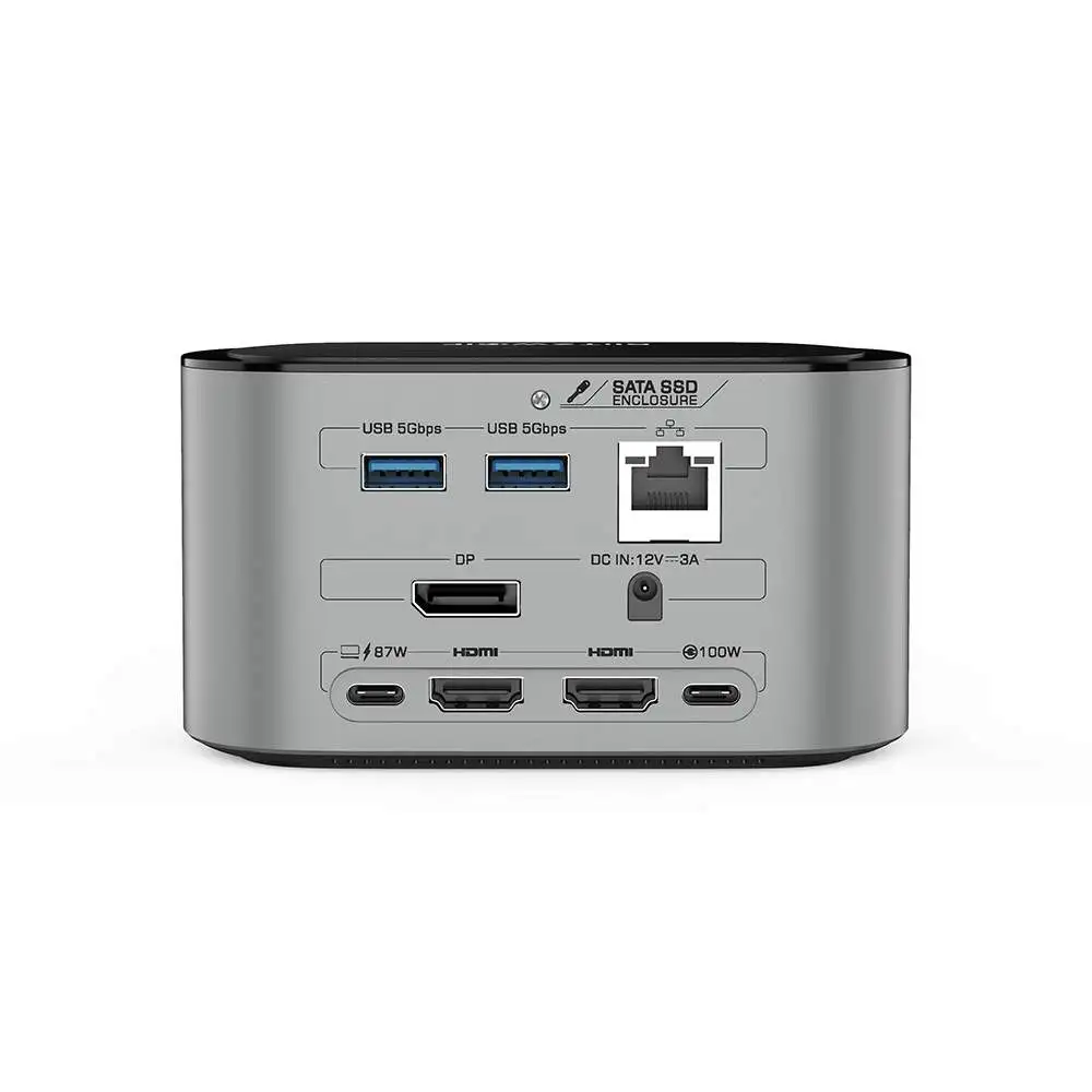 BlitzWolf BW-TH12 14-in-1 Docking Station Multiple Port USB Hub with M.2 SATA 3.0 NGFF SSD Enclosure HD 4K USB 3.0 1000Mb/s RJ45