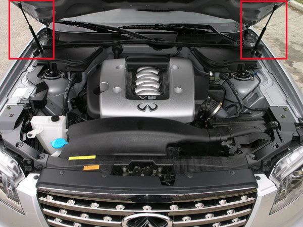 Z włókna węglowego dla Infiniti FX35 FX45 (S50) 2003-2008 2 sztuk przednia maska maski samochodowe siłowniki pneumatyczne Prop pręty wspornik podnośnika