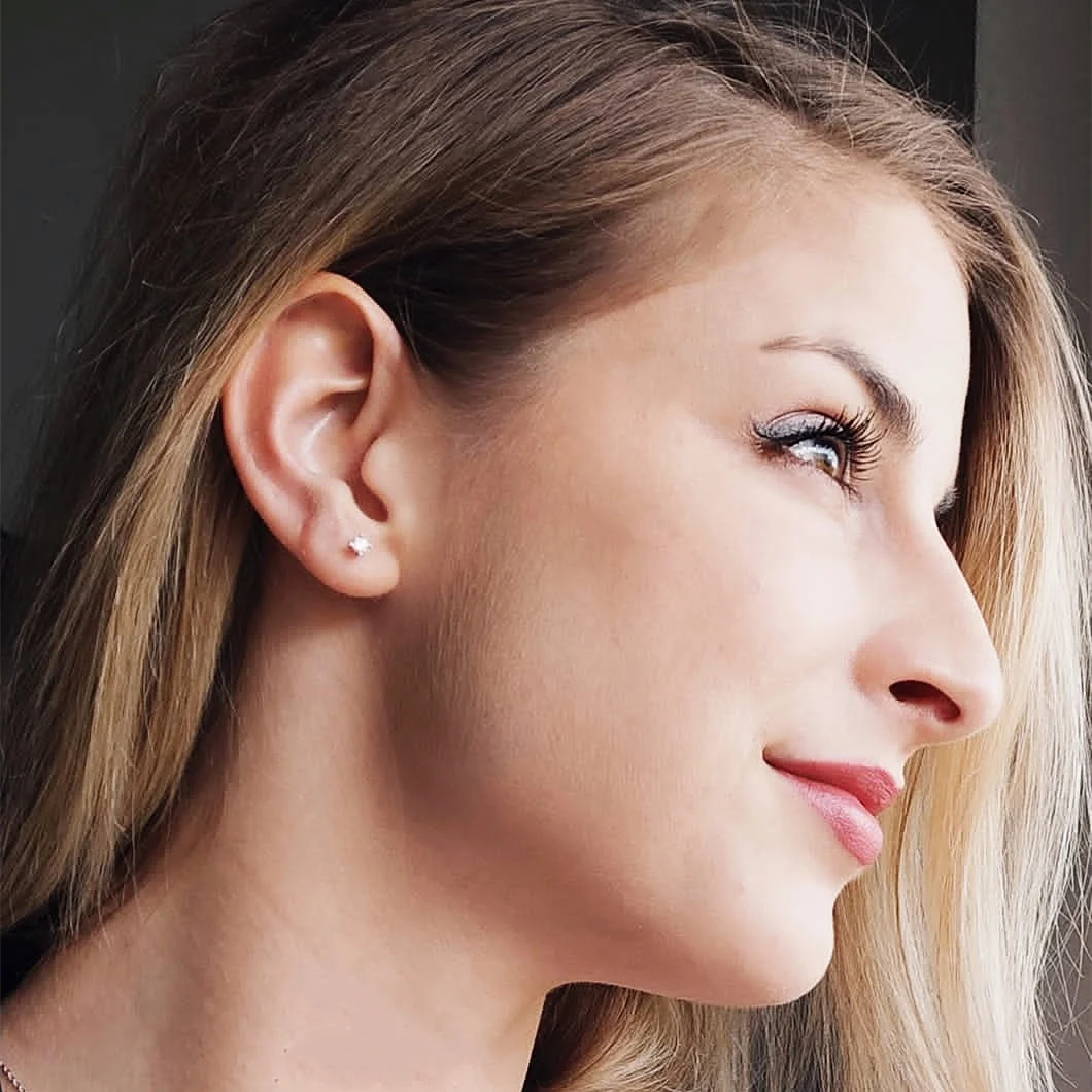 ATTAGEMS VVS1 D Round Cut 3.0MM Diamond Test Passed Moissanite Diamond 925 Sterling Silver Earring Fine Jewelry Girlfriend Gift