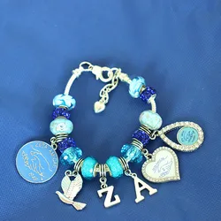 New Arrival Sisterhood Greek Letter Label Peace Dove Sign Founded 1948 Zeta Amicae Bracelets