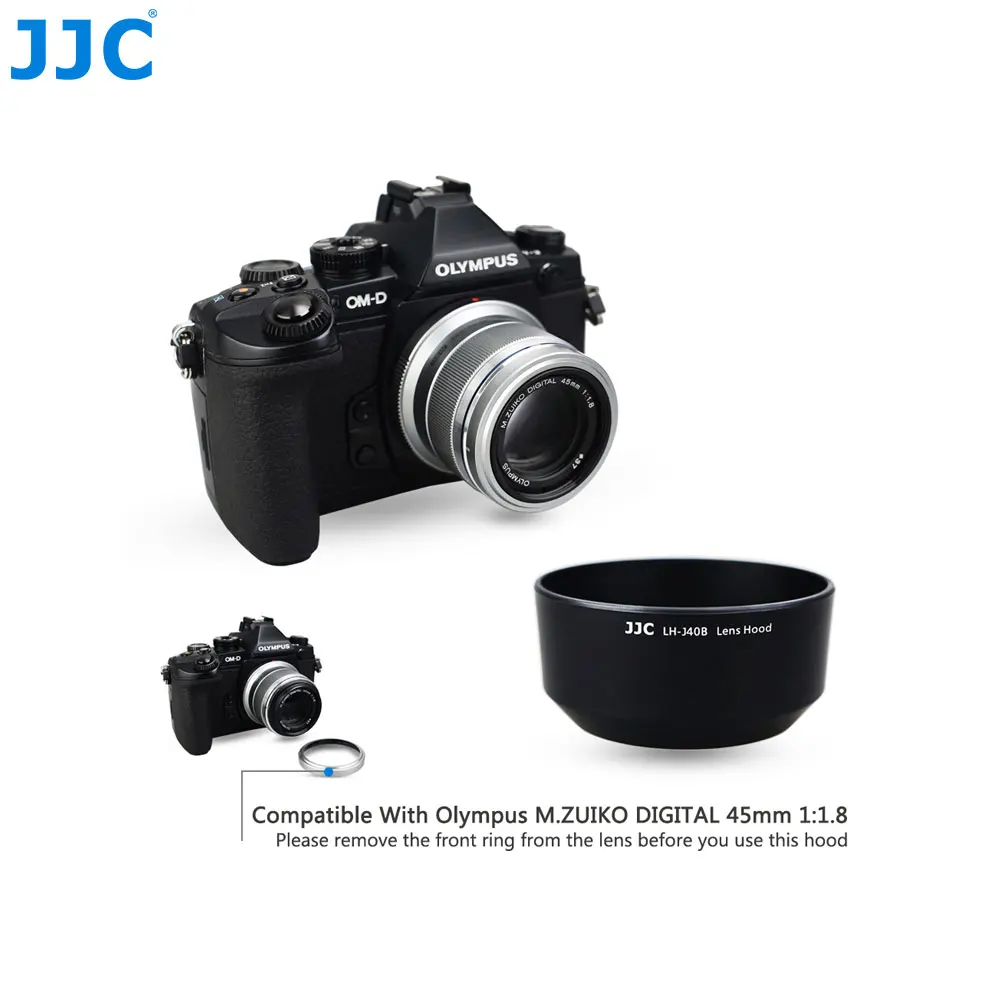 JJC LH-40B Reversible Lens Hood Compatible with Olympus M.Zuiko Digital 45mm F1.8 Lens for OM System OM-5 OM-1 E-M10 PEN E-P7