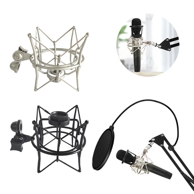 Metal Mount Spider Suspension Shockproof Shock Mount Microphone Spider Suspension Shockproof Mic Holder Clip Bracket