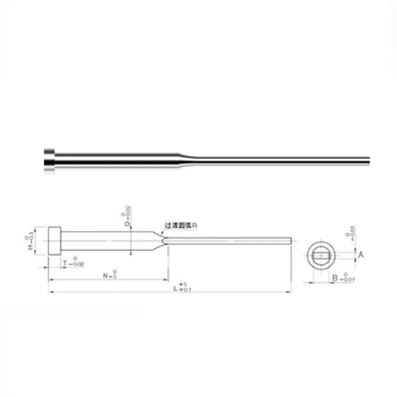 20pcs 1mm-3mm 65Mn Step Ejector Pins High Precision Ejector Sleeve Straight Mould Tools For Plastic Mold Components