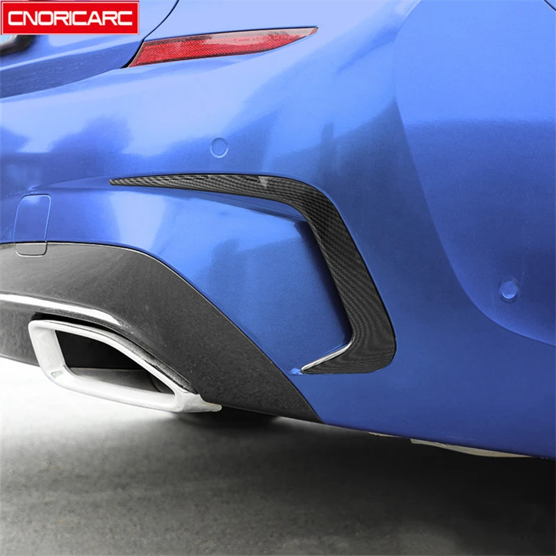 

Car Rear Both Side Body Trim Stickers Splitter Spoiler Air Knife Decoration For BMW 3 Series G20 G28 2020 ABS Auto Accessories