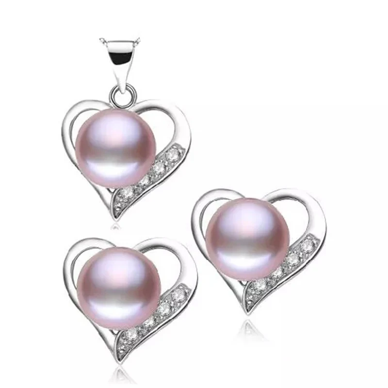 [MeiBaPJ]New fashion jewelry set White pink purple natural freshwater pearl jewelry set true love jewelry best gift for women