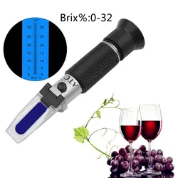 Auto Refractometer Sugar Concentration ATC Sweetness Tester Fruit Sugar Meter for Homebrew Honey Vegetables Range Brix 0-32%