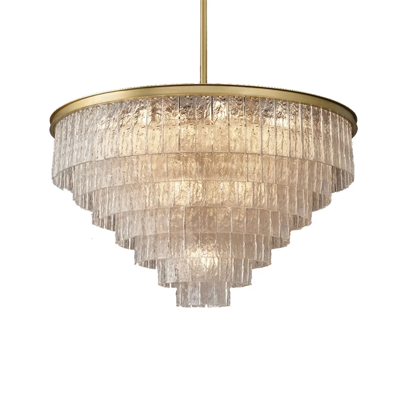 

LED Postmodern Silver Golden Copper Glass Chandelier Lighting Lustre Suspension Luminaire Lampen For Foyer Dinning Room