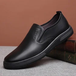 Brand New Mens Split Leather Casual Shoes Breathable Soft Bottom Loafer Shoe Classic Comfort Designer Slip On / Lace-Up Flats