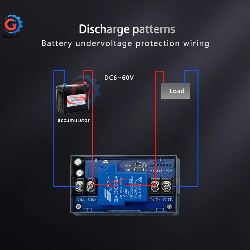 CD63L CD63 30A battery charging control module full power off DC voltage protection undervoltage and loss of power protector