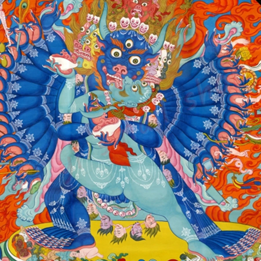 Pure hand-painted Thangka, Tantric Dharma protector, great Vader Vajra Buddha, altar supplies, crystal decorations, craft