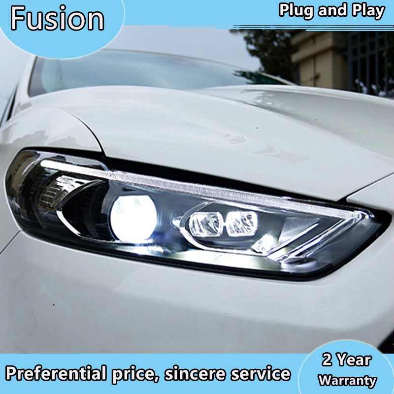 

Тюнинг автомобильных фар для Ford Mondeo Fusion 2013-2016 светодиодные фары DRL ходовые огни Bi-Xenon Beam Противотуманные фары с ангельскими глазками