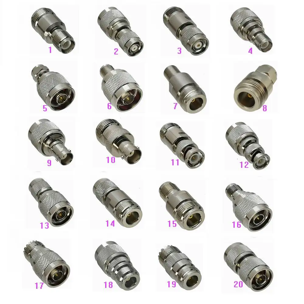Adapter N do UHF PL259 SO239 / BNC / F TV / TNC / RP-TNC Wtyczka męska i gniazdo żeńskie Złącze koncentryczne RF