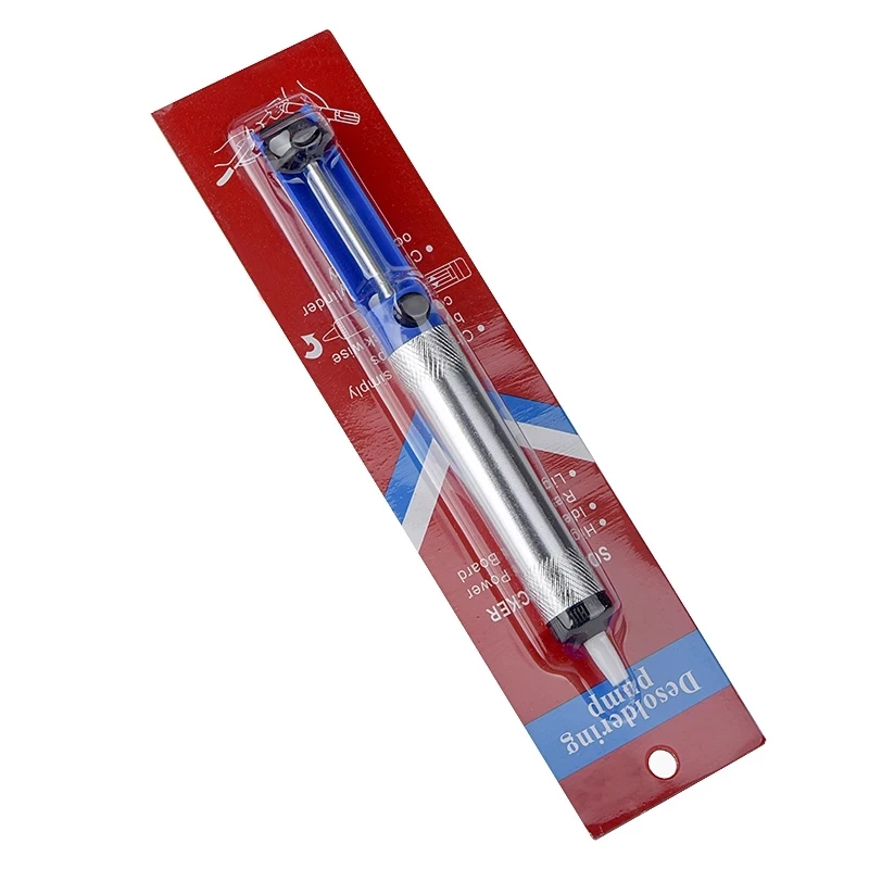 JCD Aluminium Desoldering Suction Pump Tool Solder Sucker Suction Tin Pen Removal Device Blue Vacuum Soldering Iron Desolder