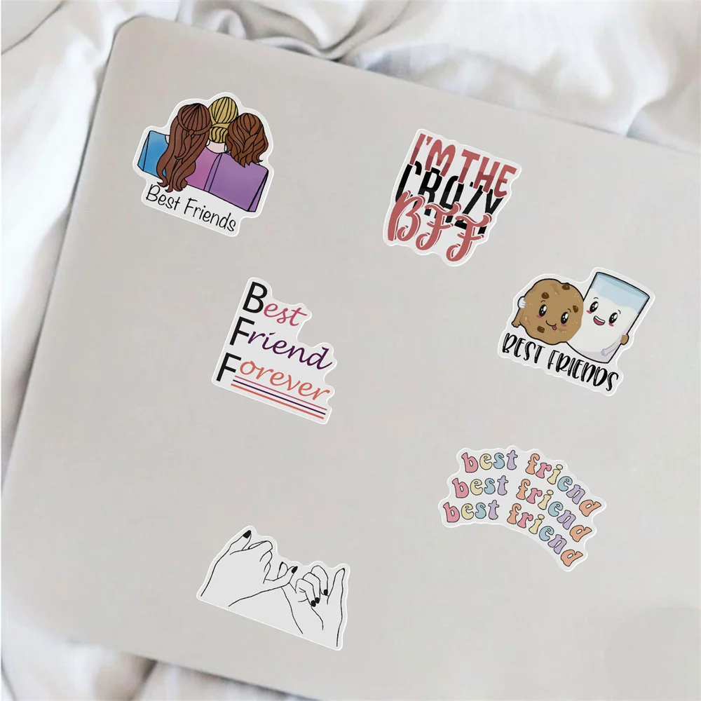 Best Friend Friendship Stickers for Notebooks, Stationery, Scrapbook, Pink Sticker, Material Craft Supplies, 50Pcs