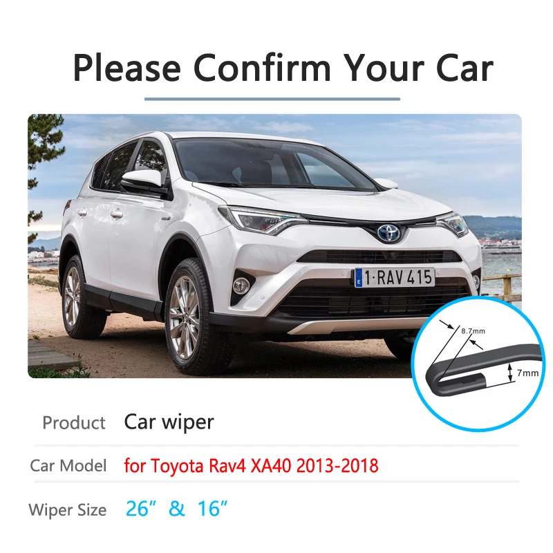 Car Wiper Blade for Toyota Rav4 XA40 2013~2018 RAV 4 40 Front Windscreen Windshield Wipers Car Accessories 2014 2015 2016 2017