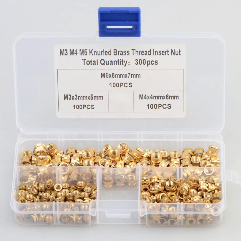 Bi-pass Weibliche Gewinde Rändelmuttern M2 M 2,5 zu M10Brass Gewinde Einsatz Runde Injection Moulding Gerändelt Muttern Sortiment kit